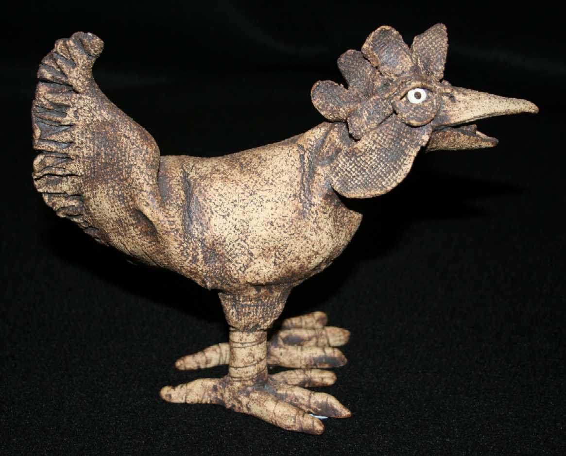 Stoneware crank chicken h: 150mm